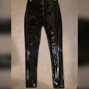 Black Liquid Leather Pants